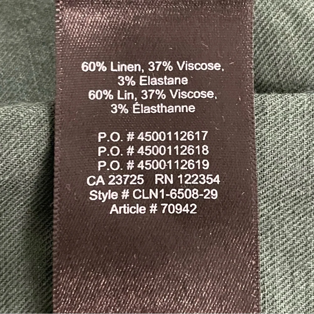 Babaton | Green Linen Blend Ankle Length Pants